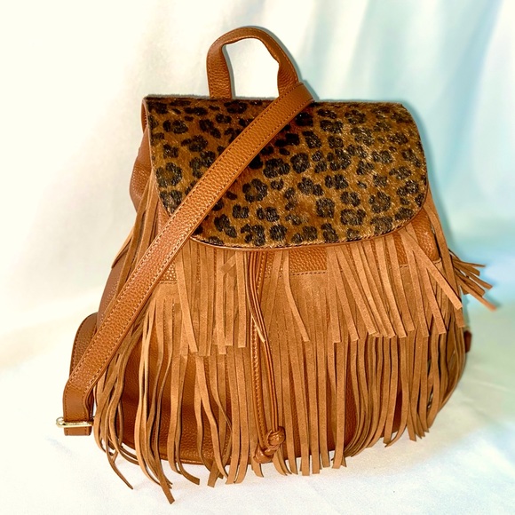 VENUS Leopard Backpack Tassels Purse Animal Print - Picture 4 of 17